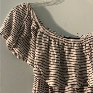 Stripe Ruffle Crop Top